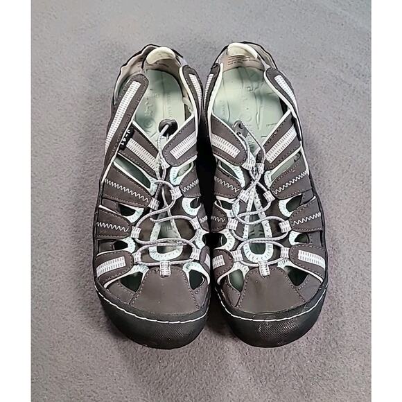 J-41 by Jambu Black Water Sandals Blue Trim Size 8M - Picture 2 of 7